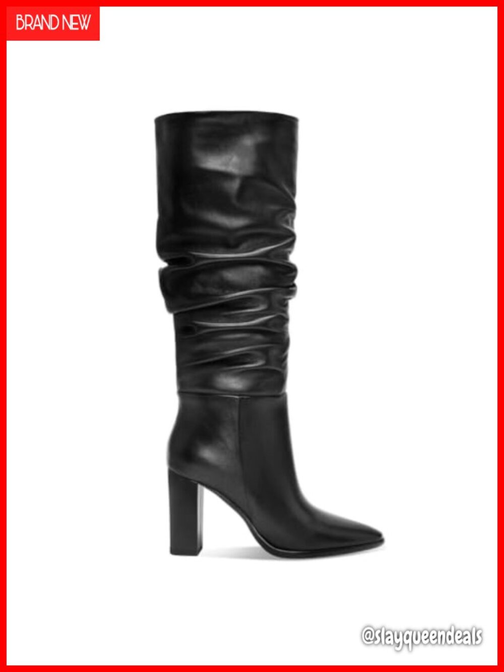 Women's Knee High Slouchy Boots Faux Suede Chunky Block Heel